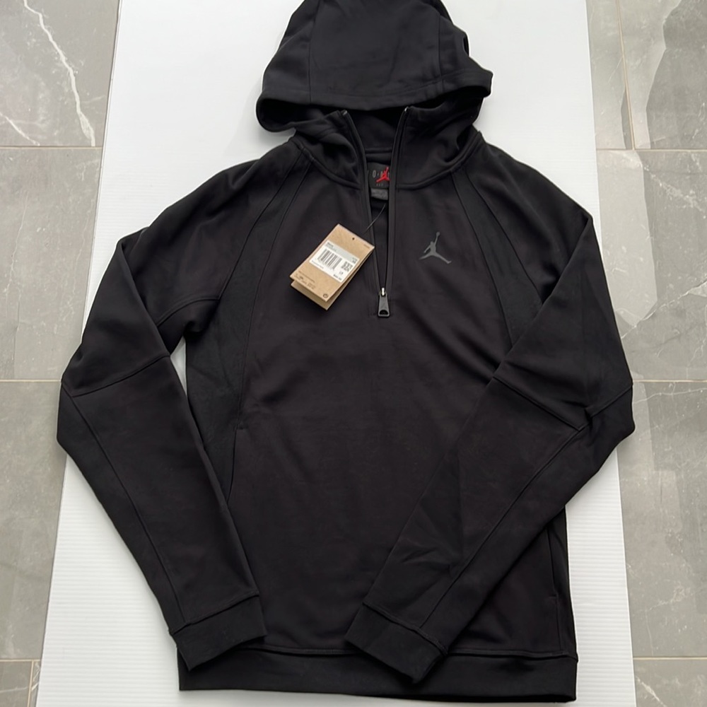 Jordan Men's Dri-FIT Sport Statement Air Fleece Pullover Hoodie-Black - Picture 3 of 9